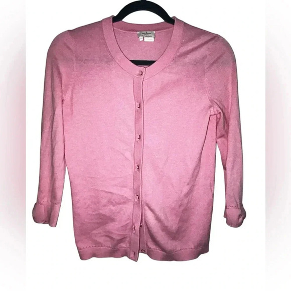 KATE SPADE NEW YORK bubble gum pink button Down cardigan with bow sleeves xs - Picture 1 of 4